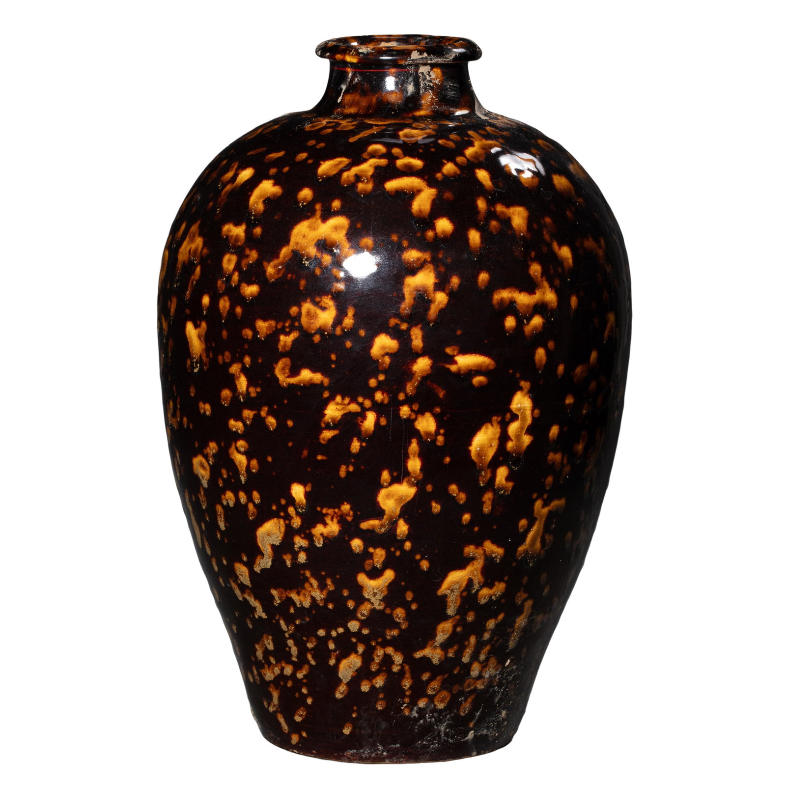 Jizhou Ware Black-Glazed Tortoiseshell-Pattern Meiping Vase (Southern Song Dynasty, 12th–13th (1 of 9)