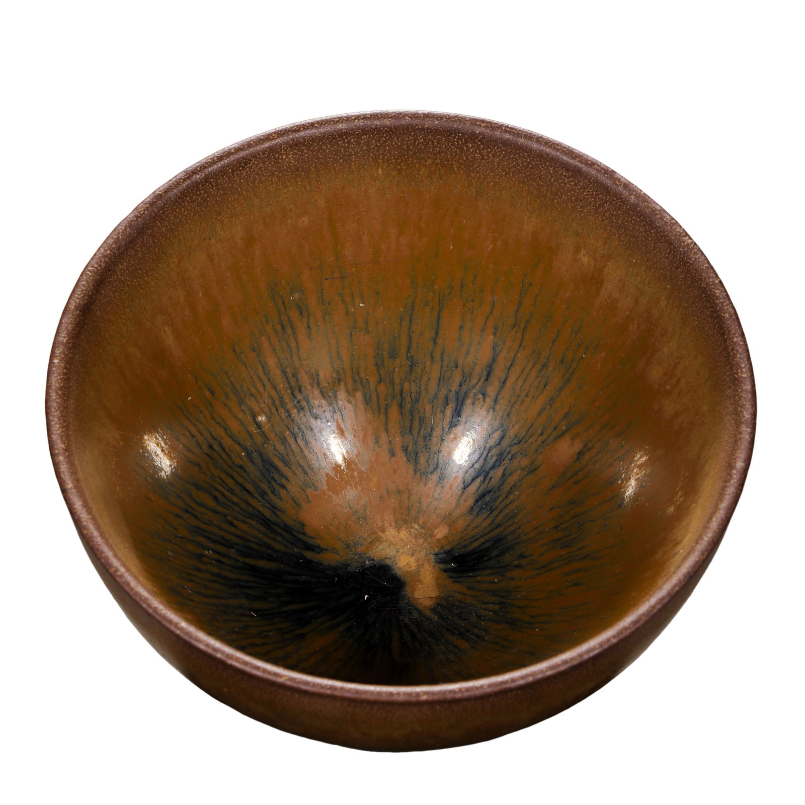 Song Dynasty Jian Kiln Persimmon-Red Glazed Hare’s Fur Tea Bowl (12th Century): Dimensions:Height 5.5 cm (2.17 in); diameter 9 cm (3.54 in); 12th–13th centuryCondition & Provenance:Overall in good preserved condition, with a well-balanced profile and no obvious major cracks, ha