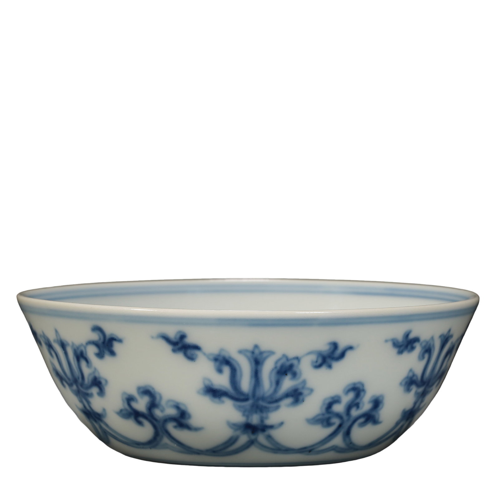 Chenghua Period Blue and White Bowl with Interlocking Floral Scrolls and Precious Blossom Design, (1 of 9)
