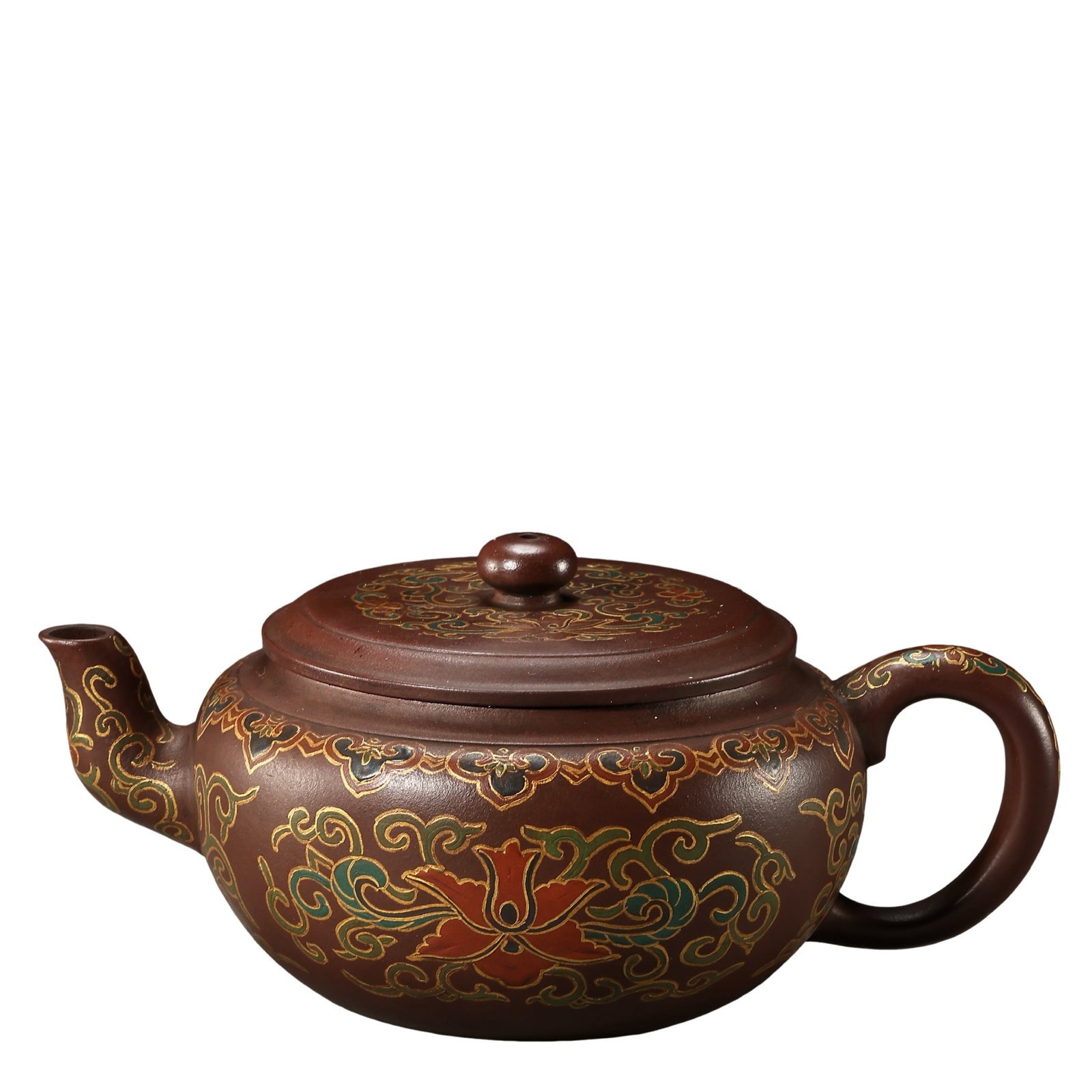 Qianlong Period, Qing Dynasty (18th Century) Yixing Zisha Teapot with Gilt and Polychrome Decoration (1 of 11)