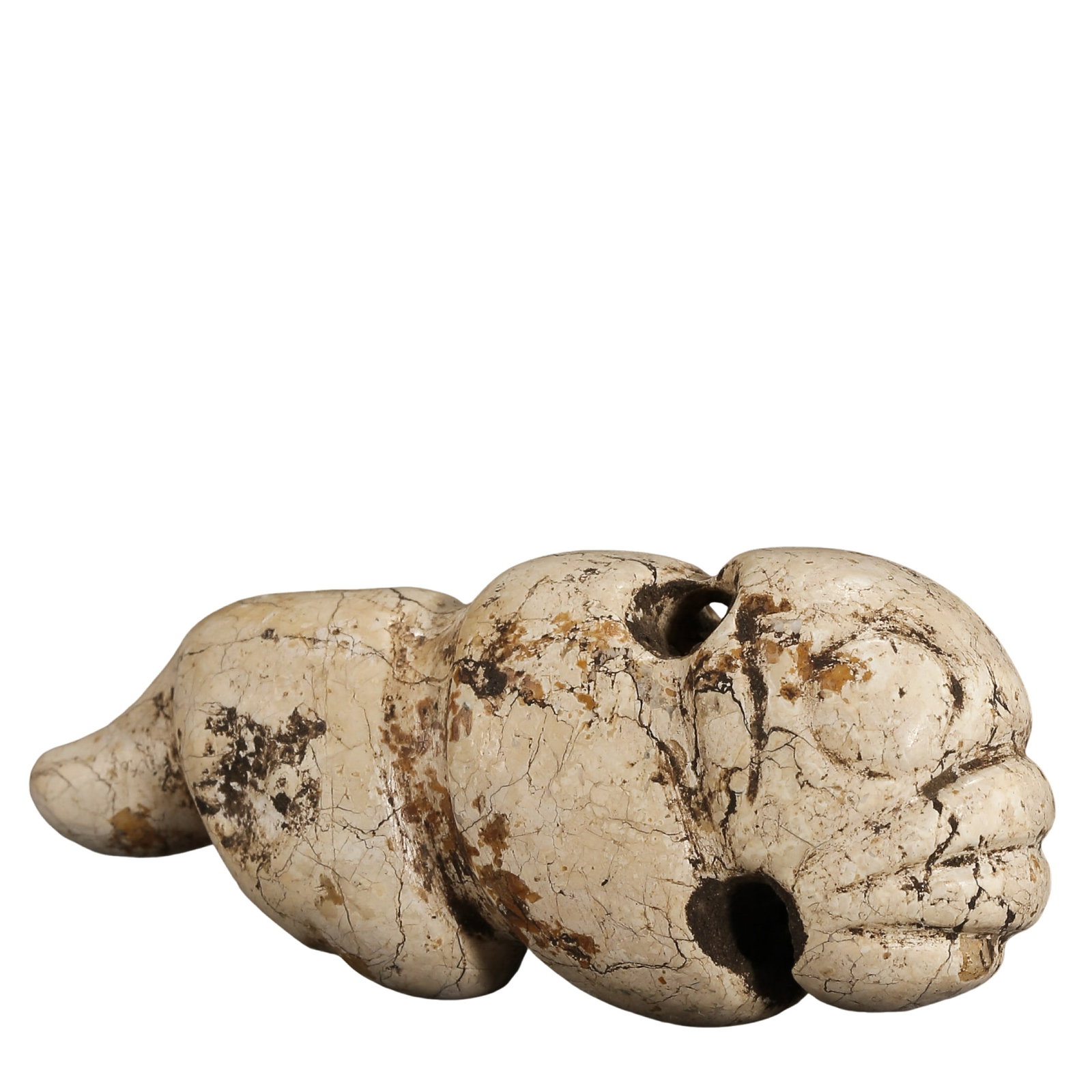 Hongshan?Culture Chicken?Bone?White Jade Animal?Form Pendant (1 of 9)