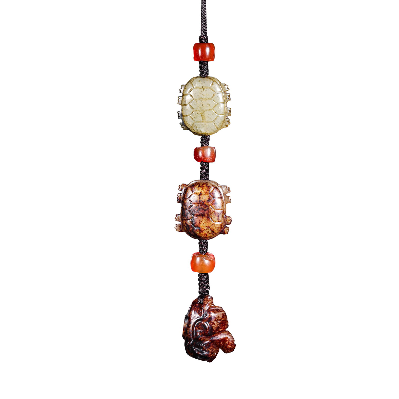 Neolithic to Zhou Dynasty Period (c. 2000–500 BCE) Ancient Hetian Jade Double Turtle and (1 of 13)