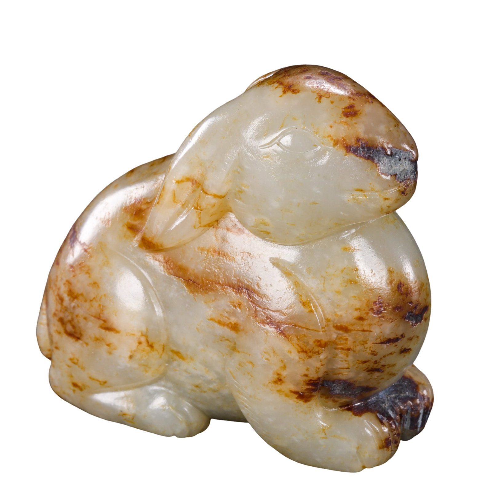 Ming Dynasty Hetian White Jade Rabbit Carving with Natural Patina (15th–17th Century) (1 of 8)