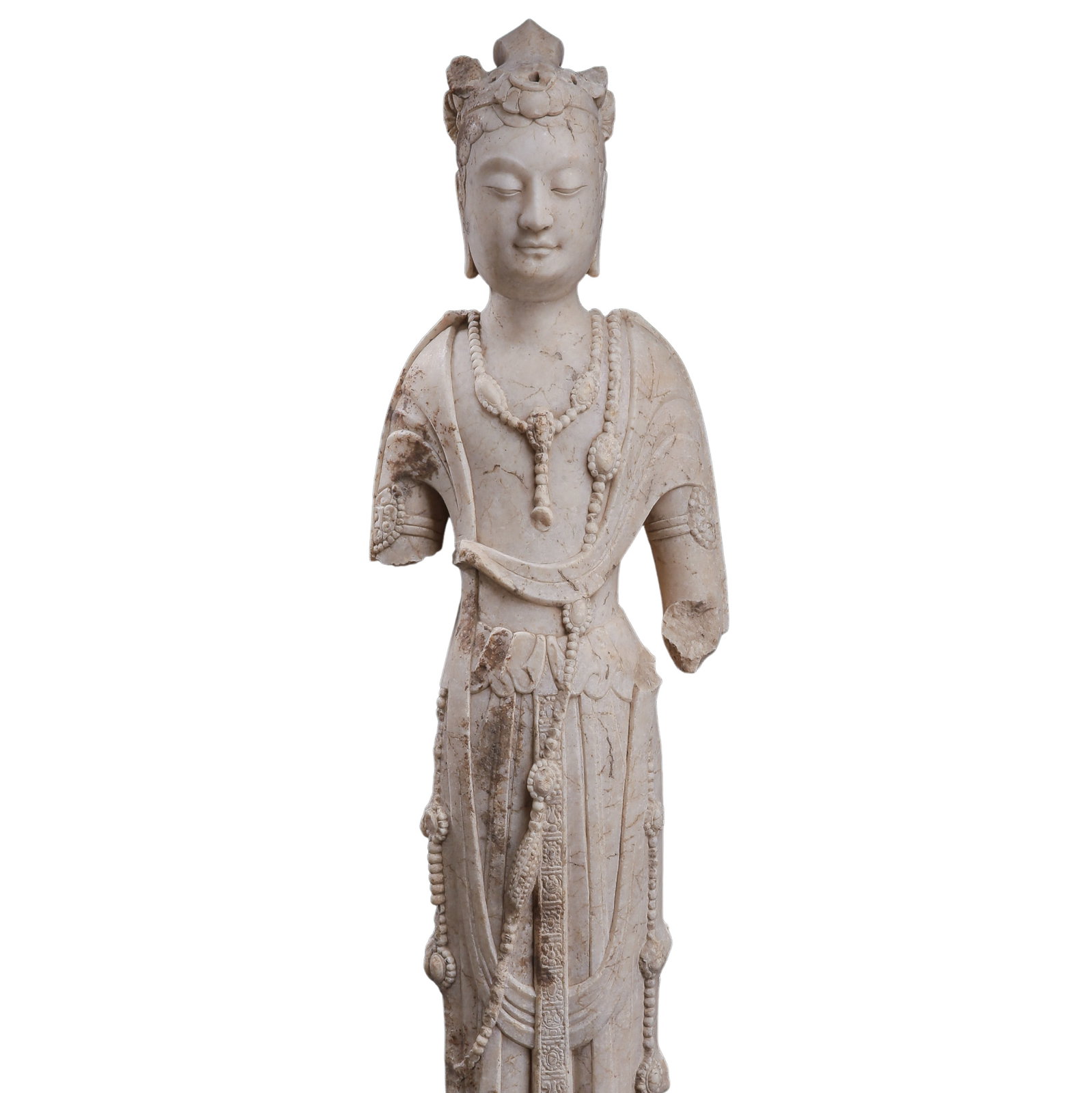 White Marble Standing Bodhisattva Figure, Northern Wei Dynasty, 5th–6th Century CE (1 of 13)