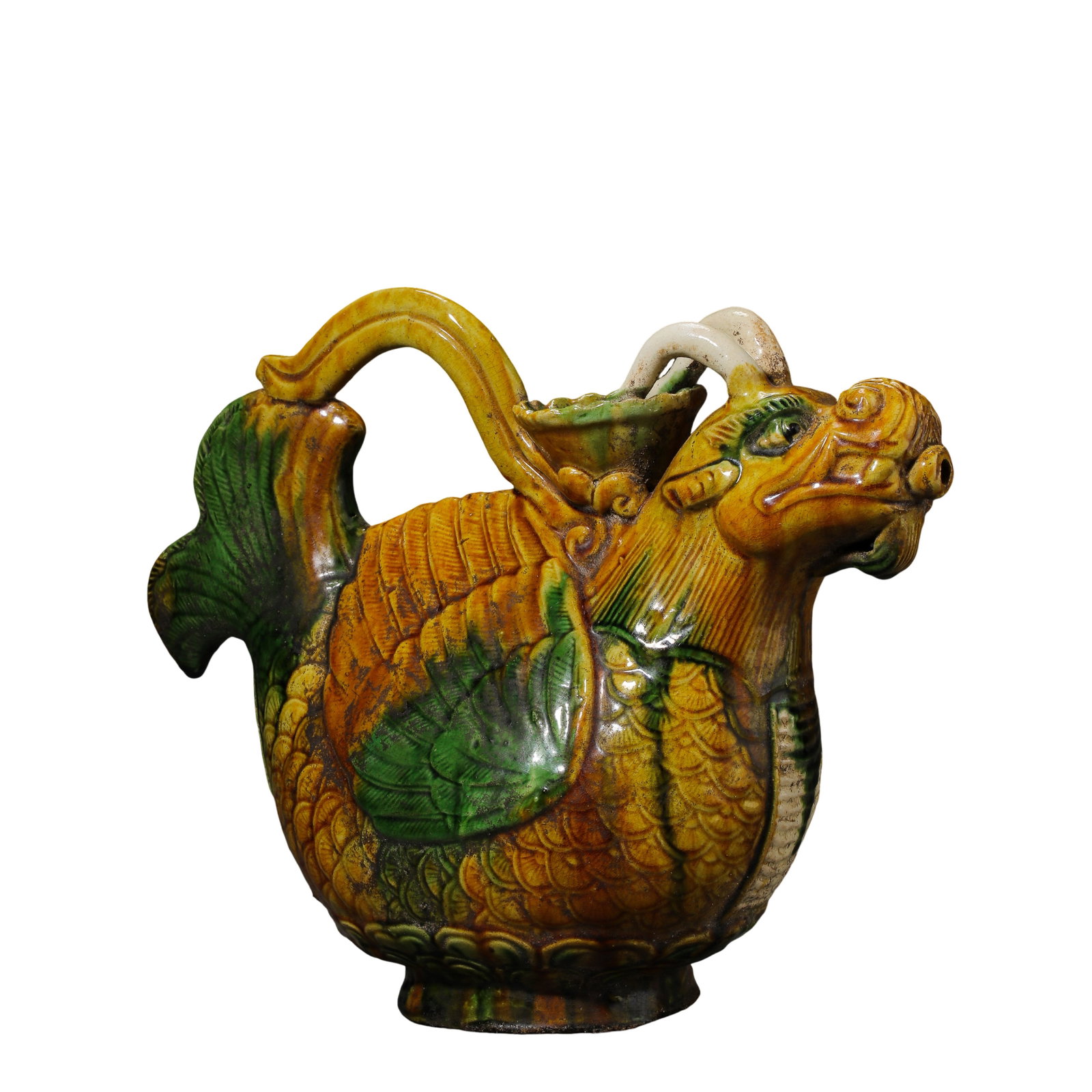 A Liao-Jin Period Sancai Glazed Makara Form Ewer, 12th–13th Century (1 of 11)