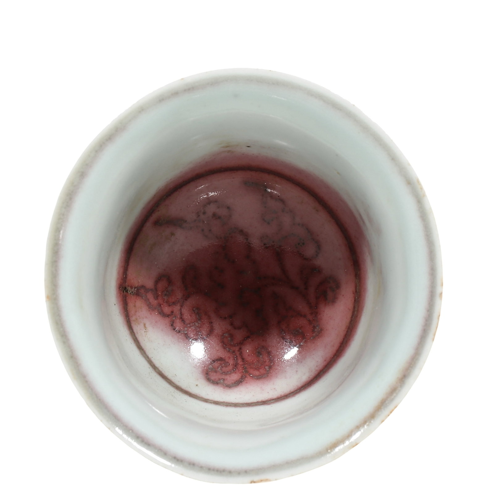 Yuan Underglaze?Red Stem Cup with Plum?Blossom Pattern - 5