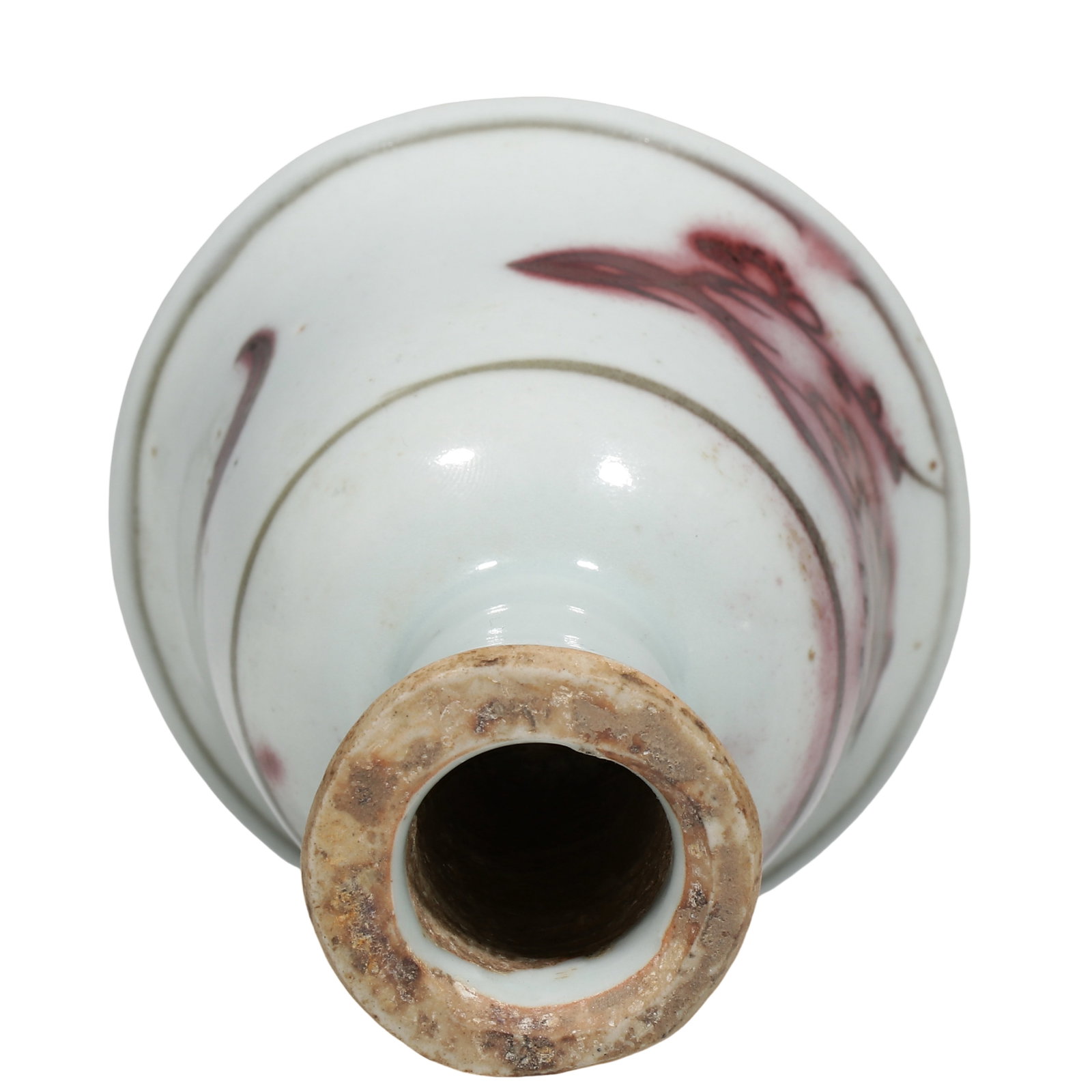 Yuan Underglaze?Red Stem Cup with Plum?Blossom Pattern - 6