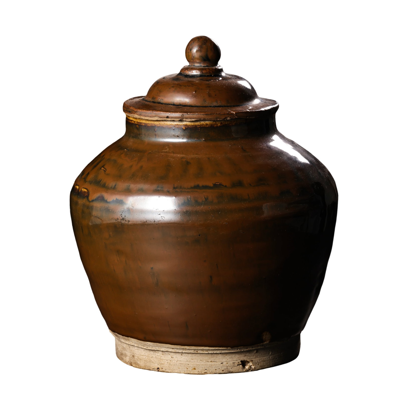 Northern Song–Jin Dynasty Northern Kiln Brown Glazed Covered Jar with Natural Kiln-Transformed (1 of 7)