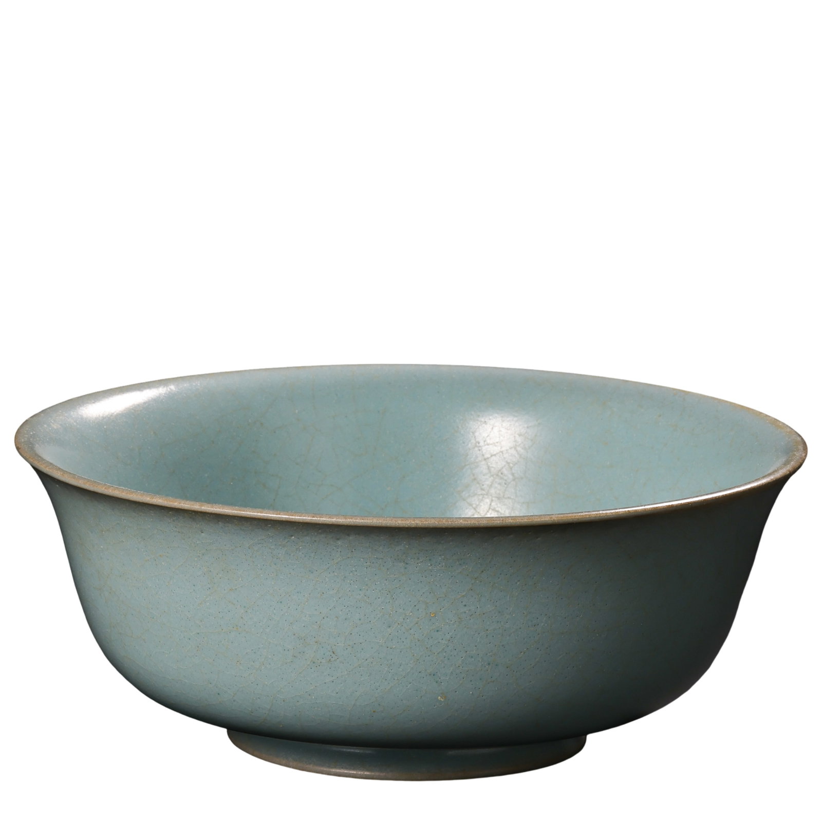 Northern Song Dynasty Ru Ware Celadon Bowl with Sky-Blue Glaze (11th–12th Century): Dimensions: 11th–12th Century, Diameter 18.2 cm (7.17 in), Height 7 cm (2.76 in), approx. 0.23 ft?Condition & Provenance: The bowl is preserved in excellent overall condition with natural fine crack