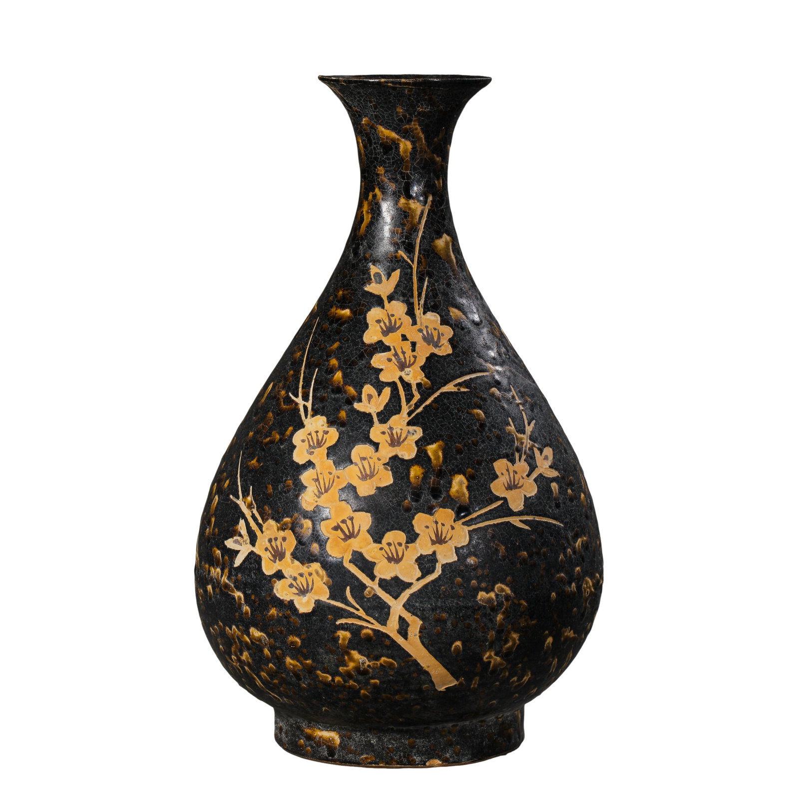 Song Dynasty Jizhou Kiln Tortoiseshell Glazed Plum Blossom Carved Yuhuchun Vase (1 of 9)