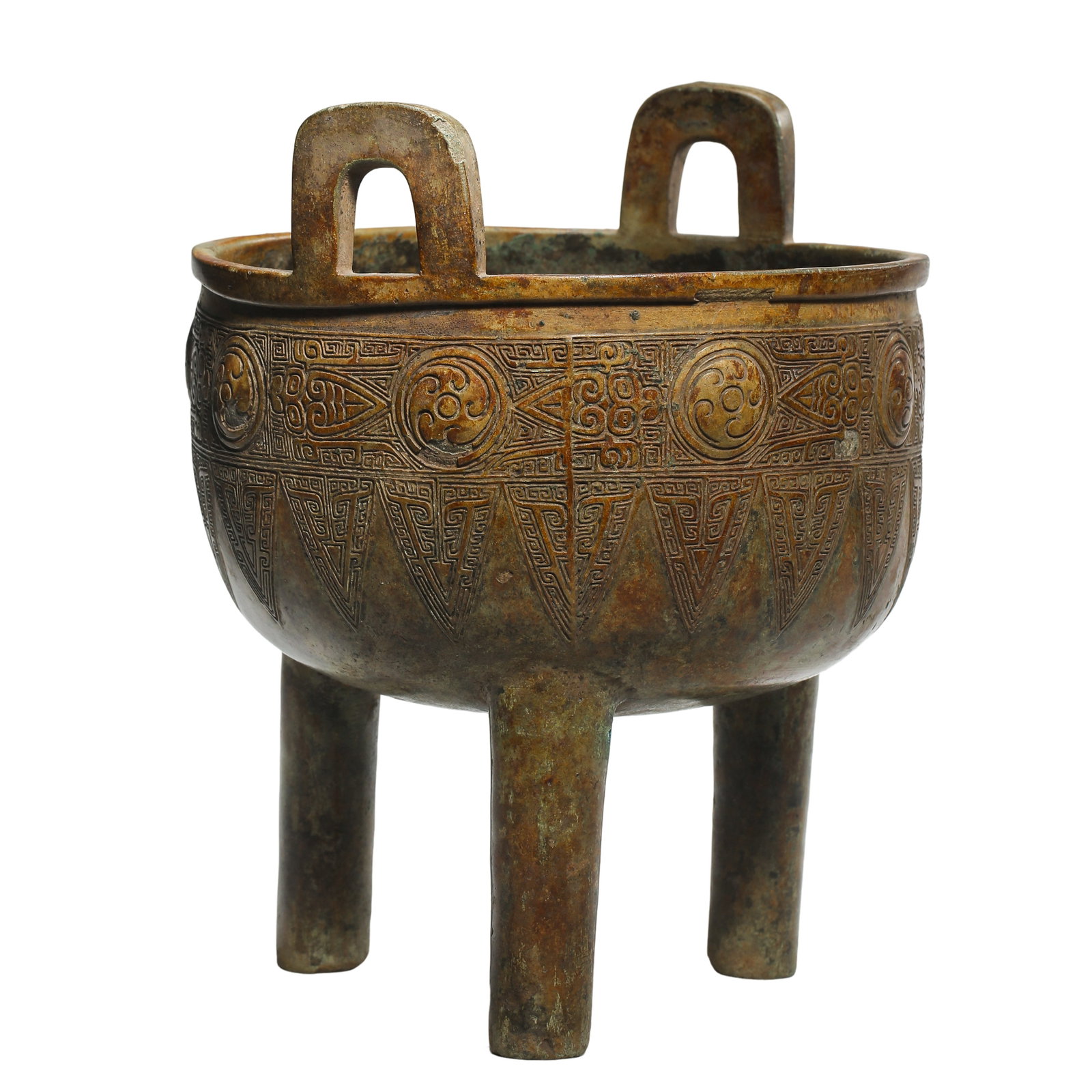 Early Western Zhou Dynasty (circa 11th Century BCE) Archaic Bronze Ding Tripod with Leiwen - 12