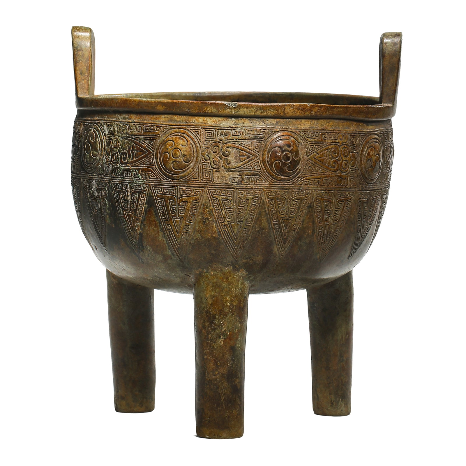 Early Western Zhou Dynasty (circa 11th Century BCE) Archaic Bronze Ding Tripod with Leiwen - 2
