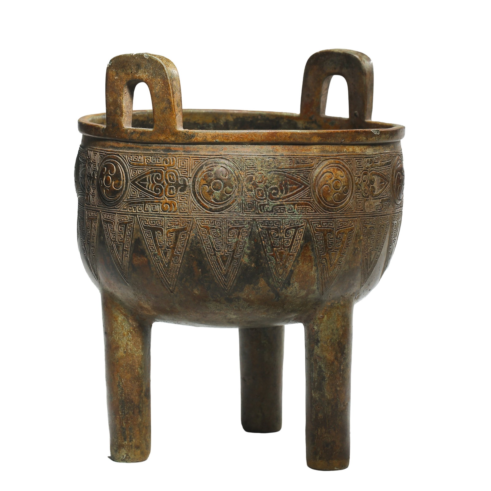 Early Western Zhou Dynasty (circa 11th Century BCE) Archaic Bronze Ding Tripod with Leiwen - 4