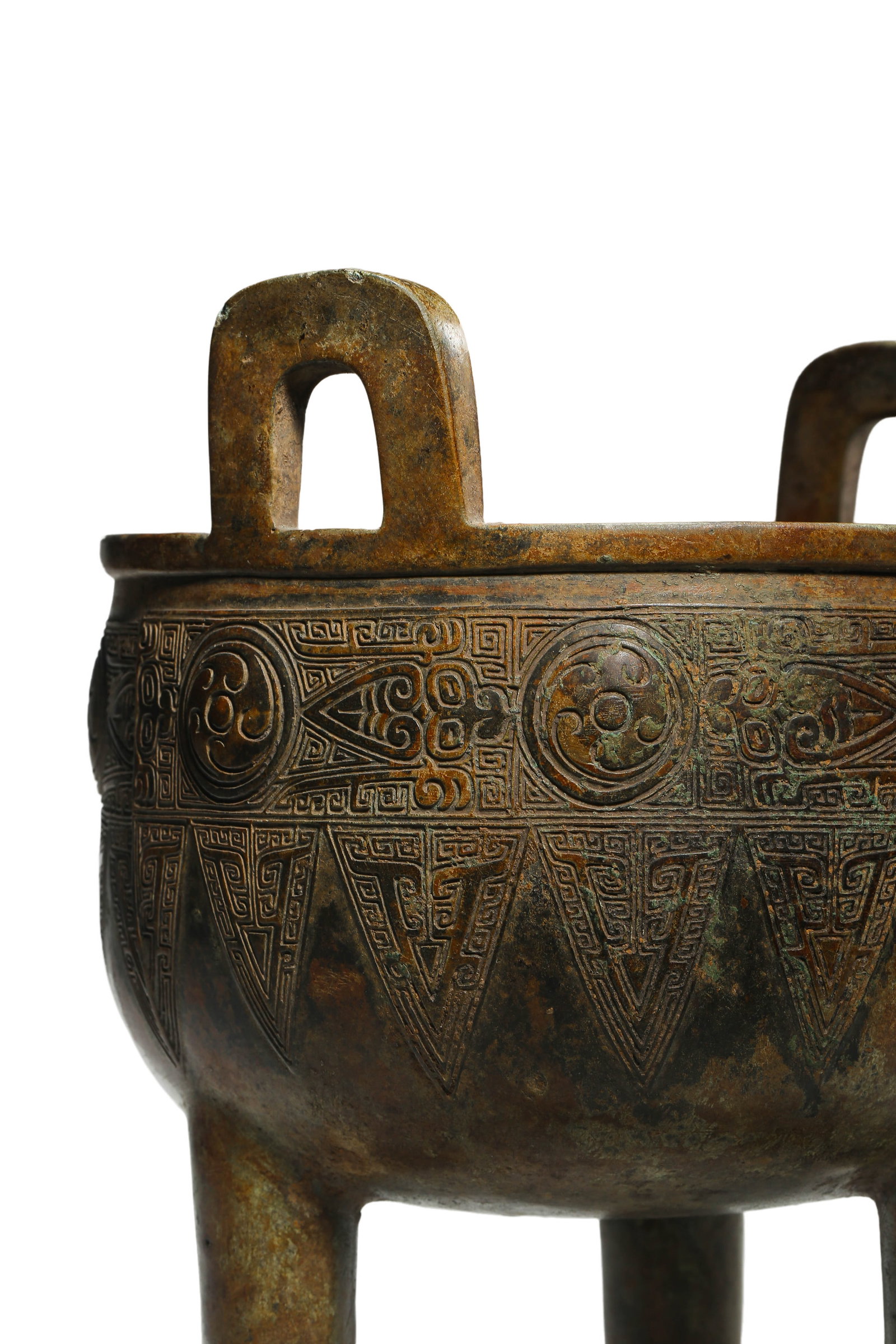 Early Western Zhou Dynasty (circa 11th Century BCE) Archaic Bronze Ding Tripod with Leiwen - 5