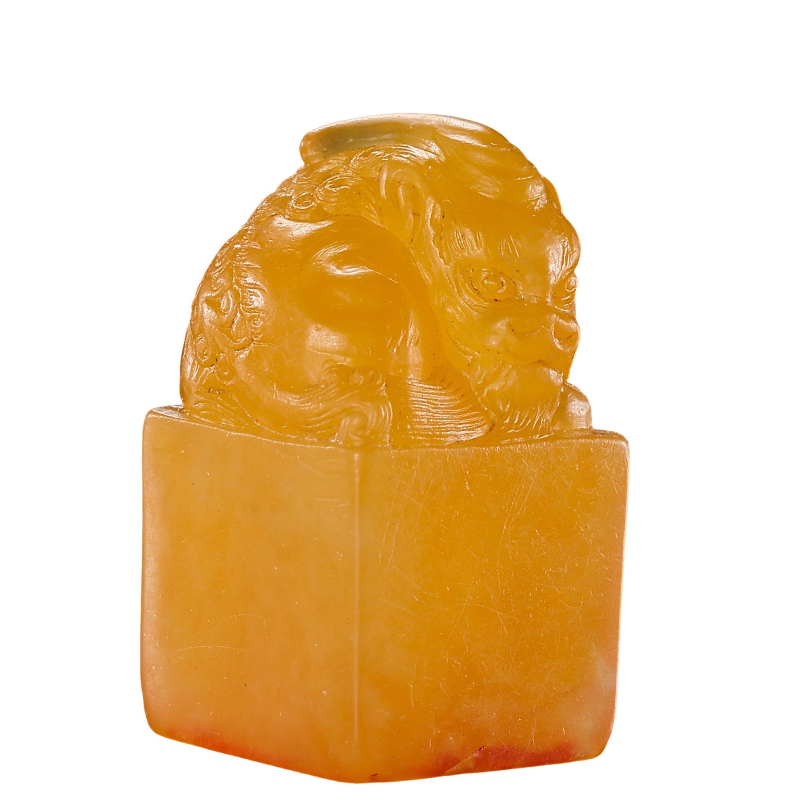 Qianlong Period, Qing Dynasty (18th Century) Tianhuang Stone Square Seal with Auspicious Beast (1 of 10)