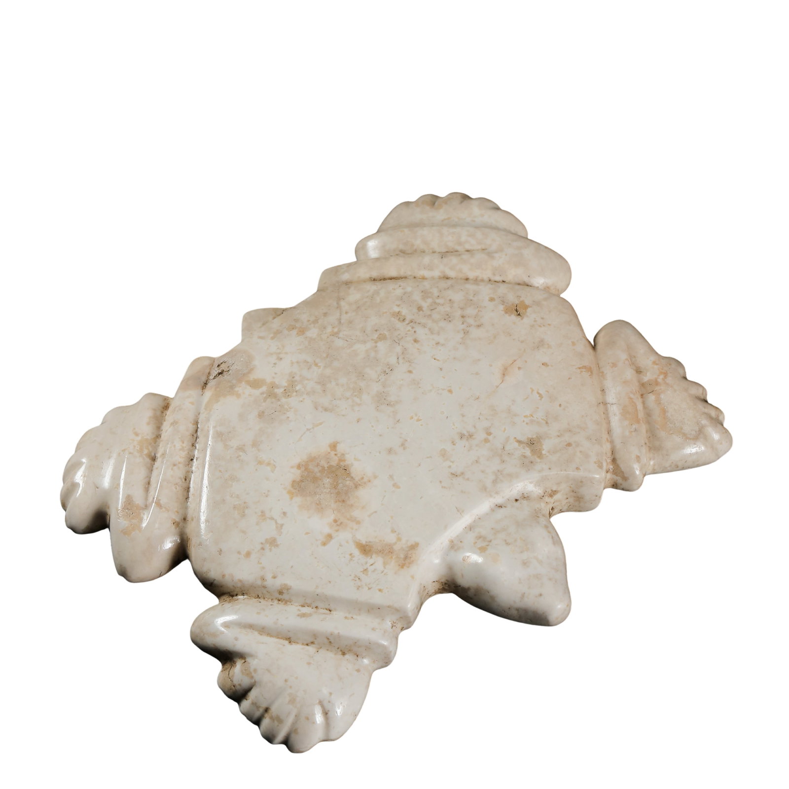 Warring States Period (475–221 BCE) Hetian Jade Turtle Pendant: Dimensions: Length 6.5 cm (2.56 in), Width 5.5 cm (2.17 in), Weight 41 g, dating approximately to the 5th–3rd century BCE?Condition & Provenance: Good condition with extensive natural calcification 