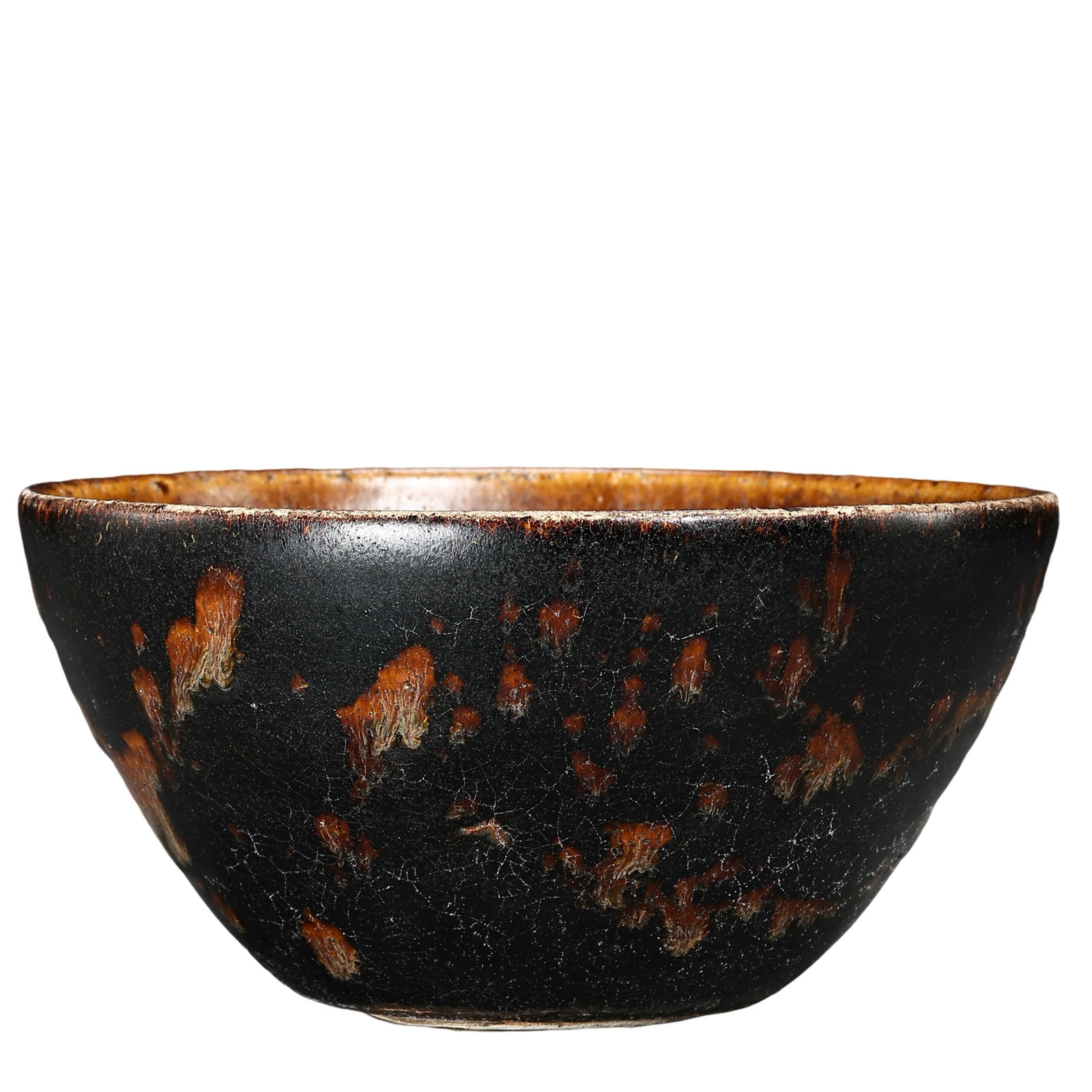 Southern Song Dynasty (12th–13th Century) Jizhou Kiln Tortoiseshell Glazed Tea Bowl with Paper-Cut (1 of 6)