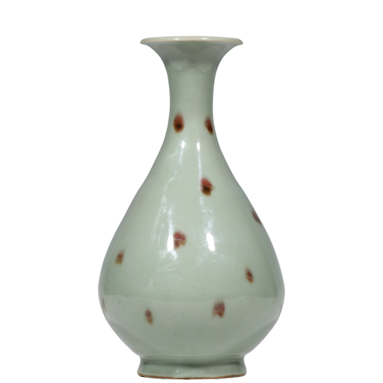 Yuan Dynasty, Longquan Celadon Spot?Splashed Yuhuchun Vase: Dimensions?H.28cm Condition & Provenance?Completely intact, no cracks or chips, glaze well preserved, natural patina on foot?ring. Formerly private collection of Richard Hamilton, Seattle, Washington,