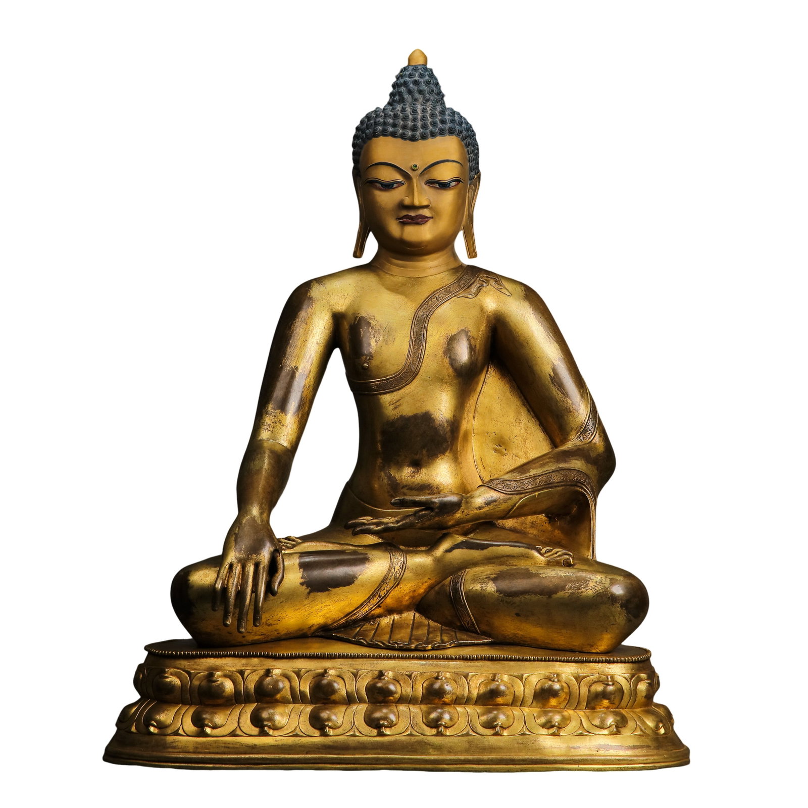 Sino?Tibetan Gilt?Bronze Seated Shakyamuni Buddha, 18th Century, Qing Dynasty: Dimensions?Height 69?cm 27.17?in