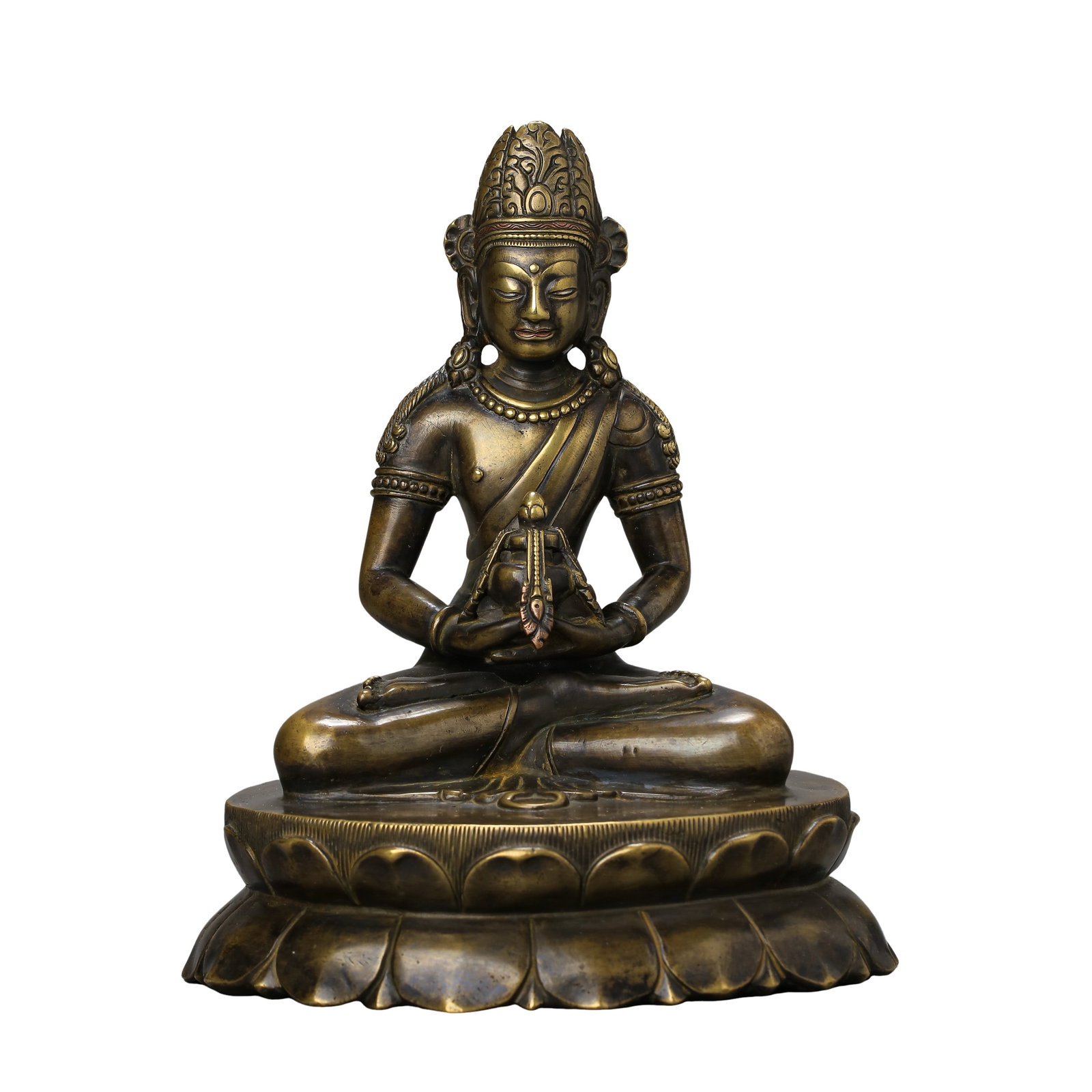 Tibetan Copper Statue of Amitayus, 18th Century, Qing Dynasty (1 of 10)