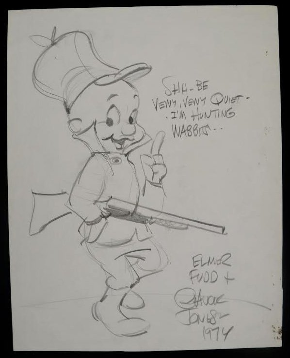 Chuck Jones Original Elmer Fudd Illustration Signed (1 of 3)