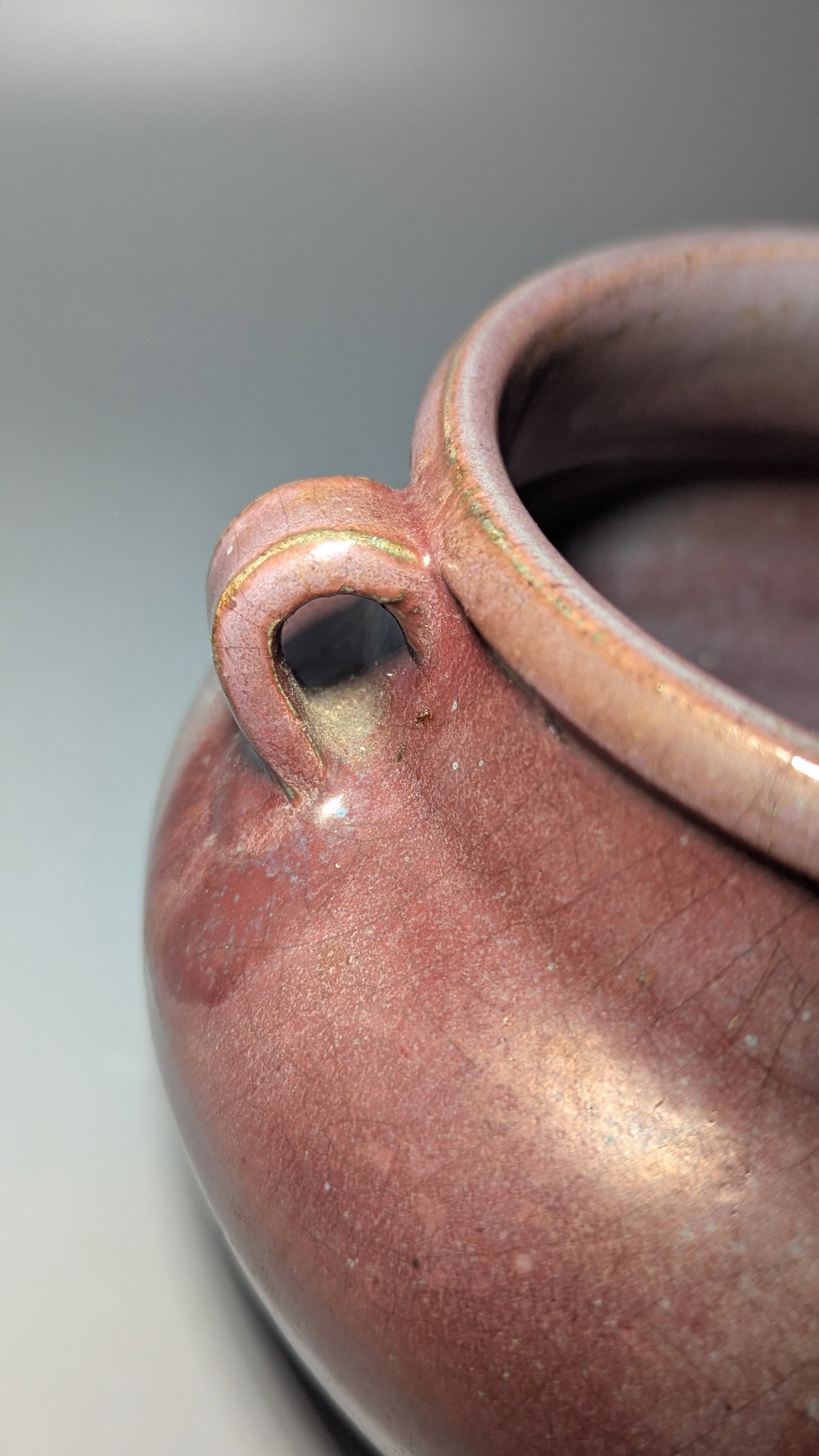 Jun-Type Splashed Glazed Two-Handled Ceramic Jar / Censer - 4