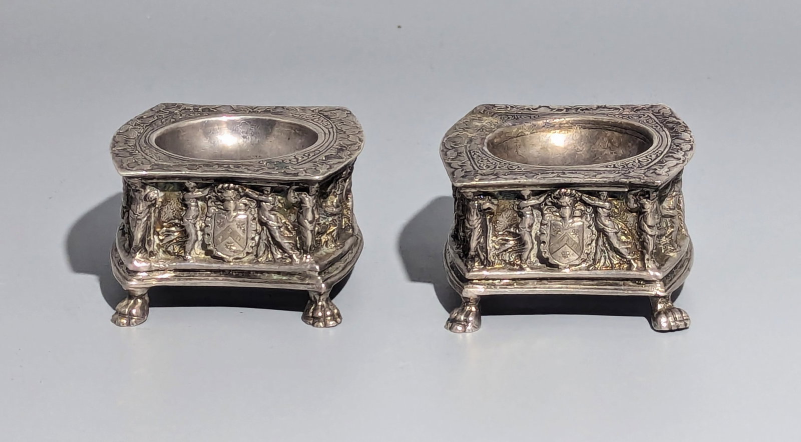 Pair of Hanau Renaissance Revival Silver Figural Salts (1 of 12)