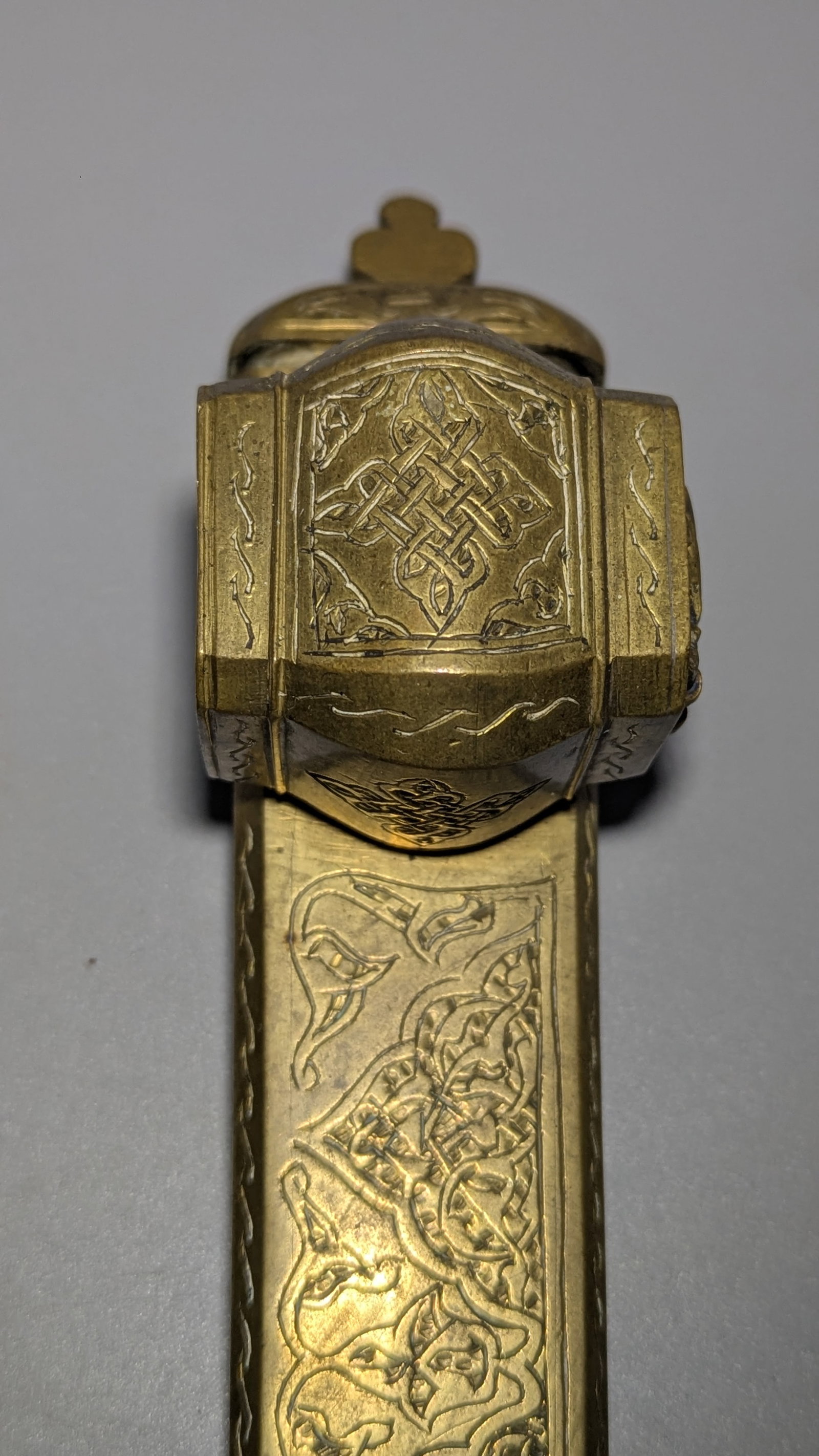 Two Islamic Engraved Brass Objects, Ottoman Style - 6