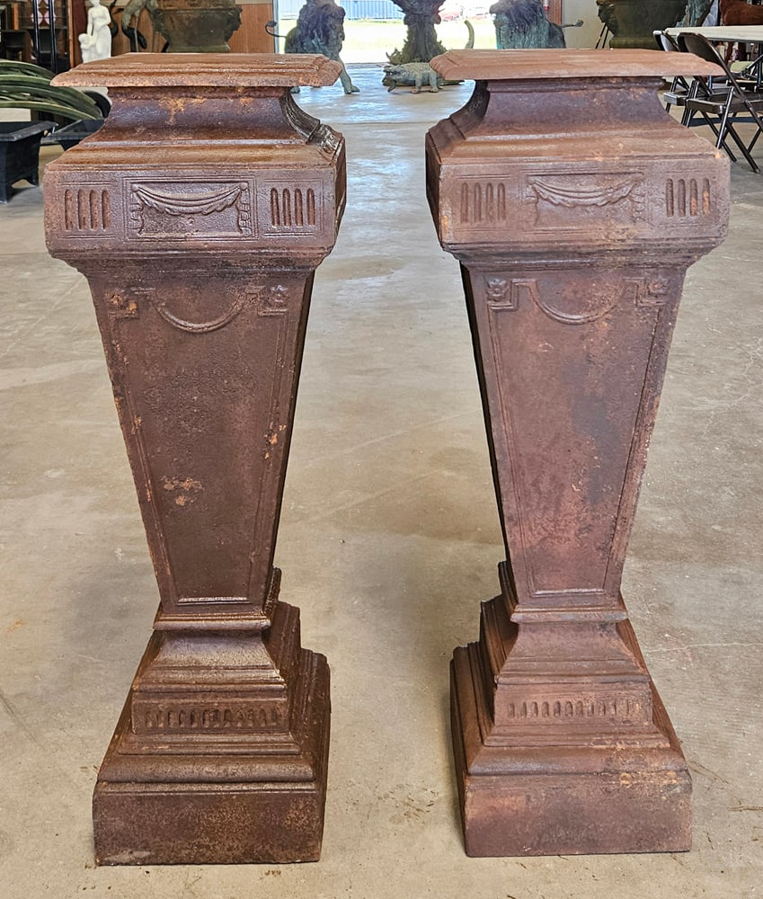 Cast Iron Pedestals: 35"t x 12" x 12"
