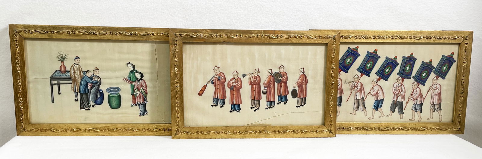 Three Vintage Chinese Export Paintings on Pith Paper (1 of 10)