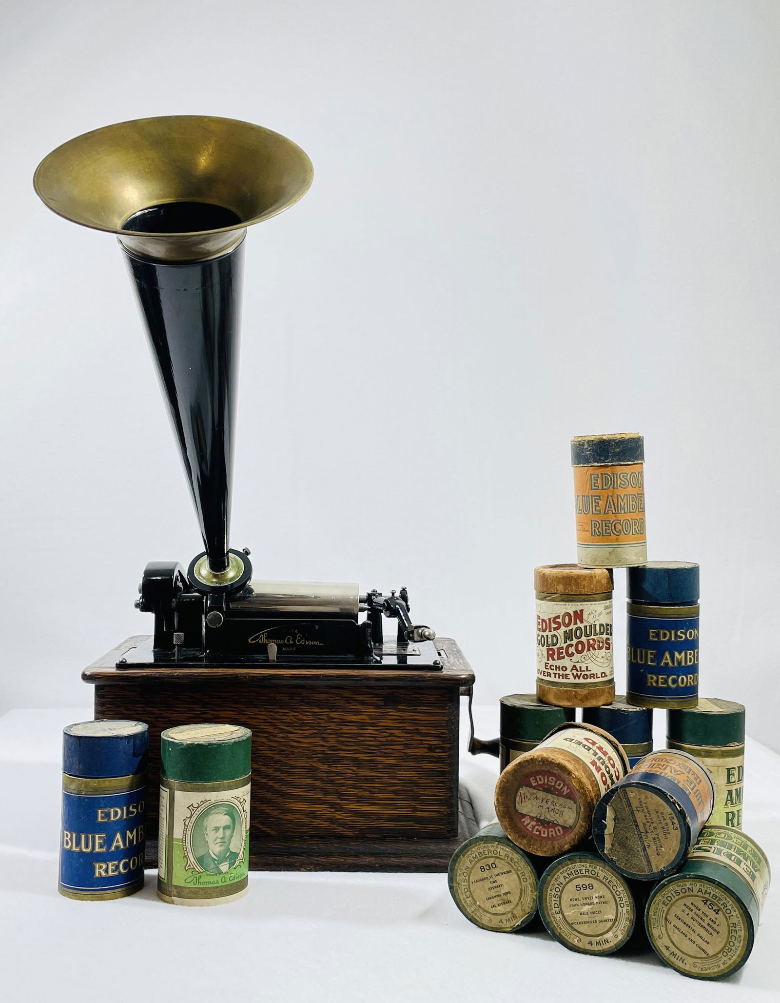 Antique Edison Phonograph with Amberol Records (1 of 9)