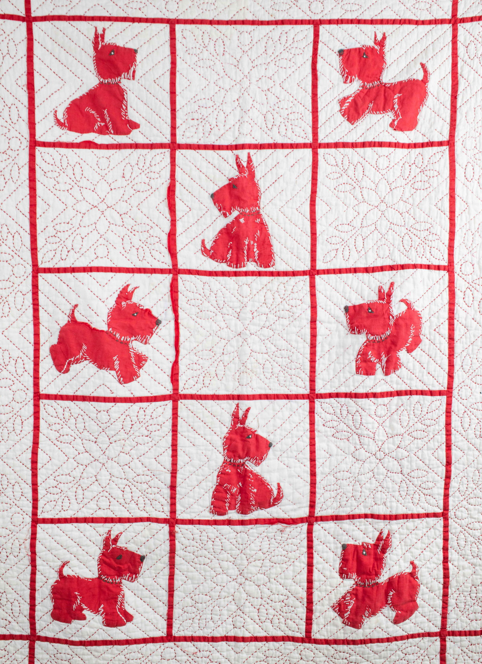 Early 20th Century American Scotty Dog Baby Quilt Americana (1 of 18)