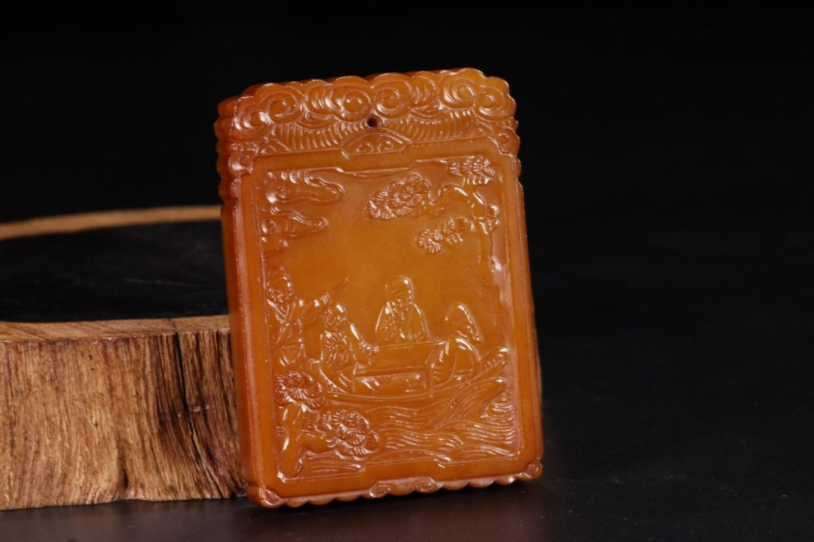 HETIAN YELLOW JADE FIGURE STORY TABLET (1 of 9)