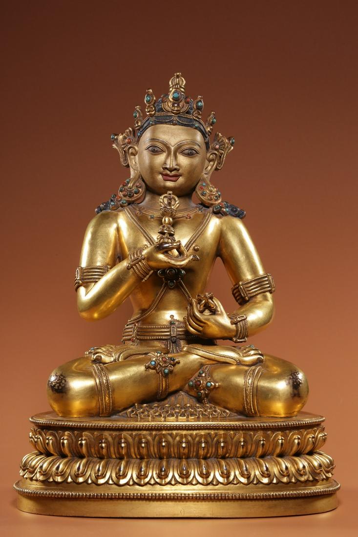 Ming Dynasty 'Yongle Years Gifted Mark'Gilt Bronze (1 of 9)