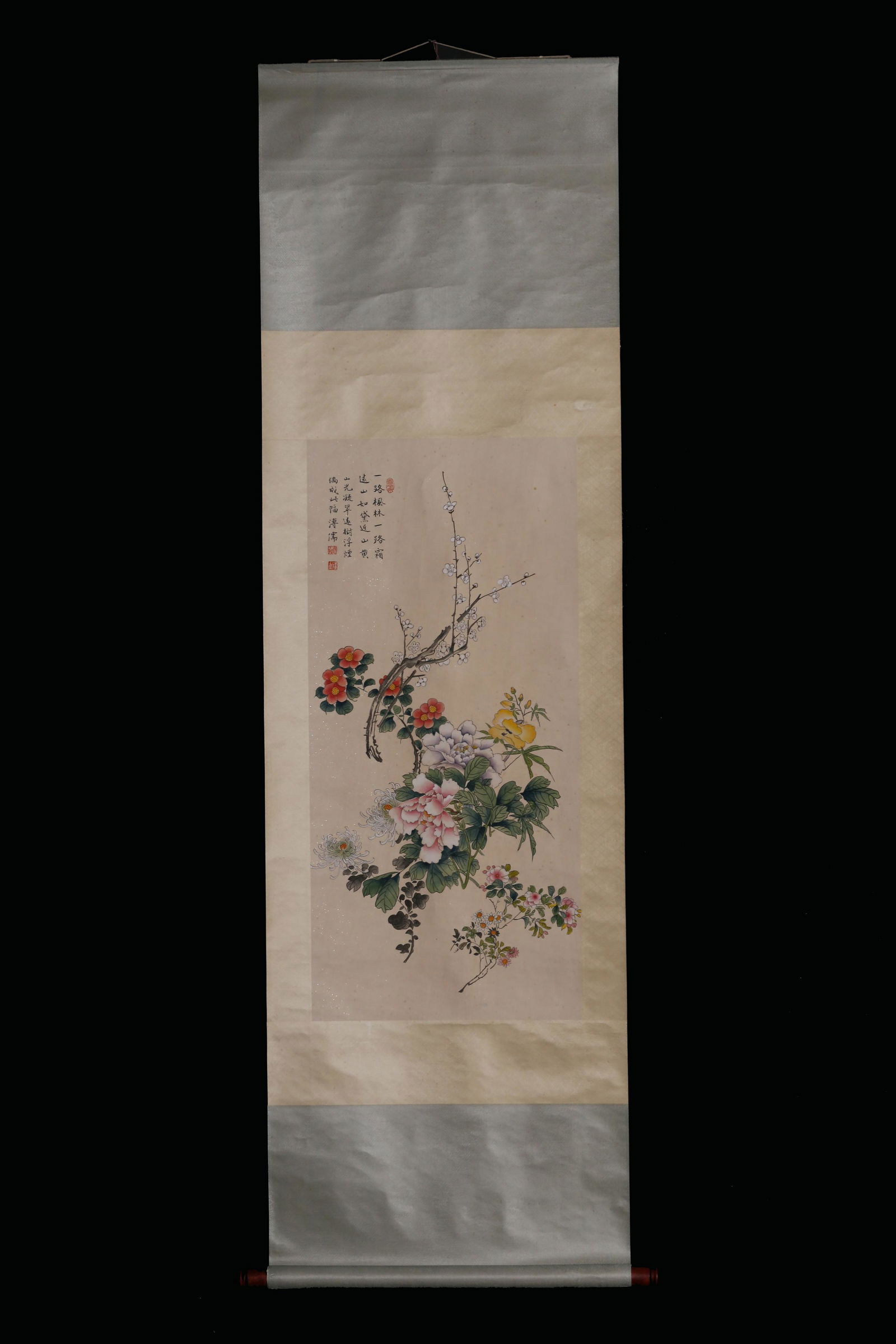 Modern - Pu Ru 'Four Seasons Flowers' Paper Vertical (1 of 6)