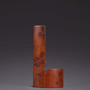 Bamboo Carved Seal Guide: Bamboo Carved Seal Guide Size: Height 10.9cm, Width 5.4cm, Thickness 1cm, Weight 20g All measurements are approximate