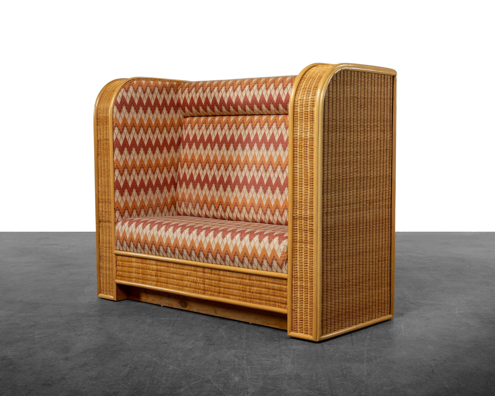 Wicker High Back Settee (1 of 5)