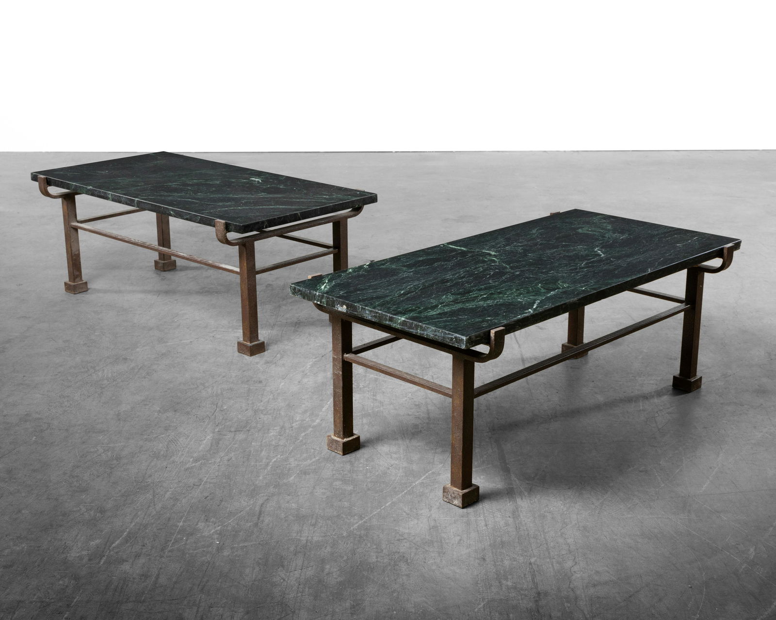 Hammered Iron & Verde Marble Tables (1 of 4)
