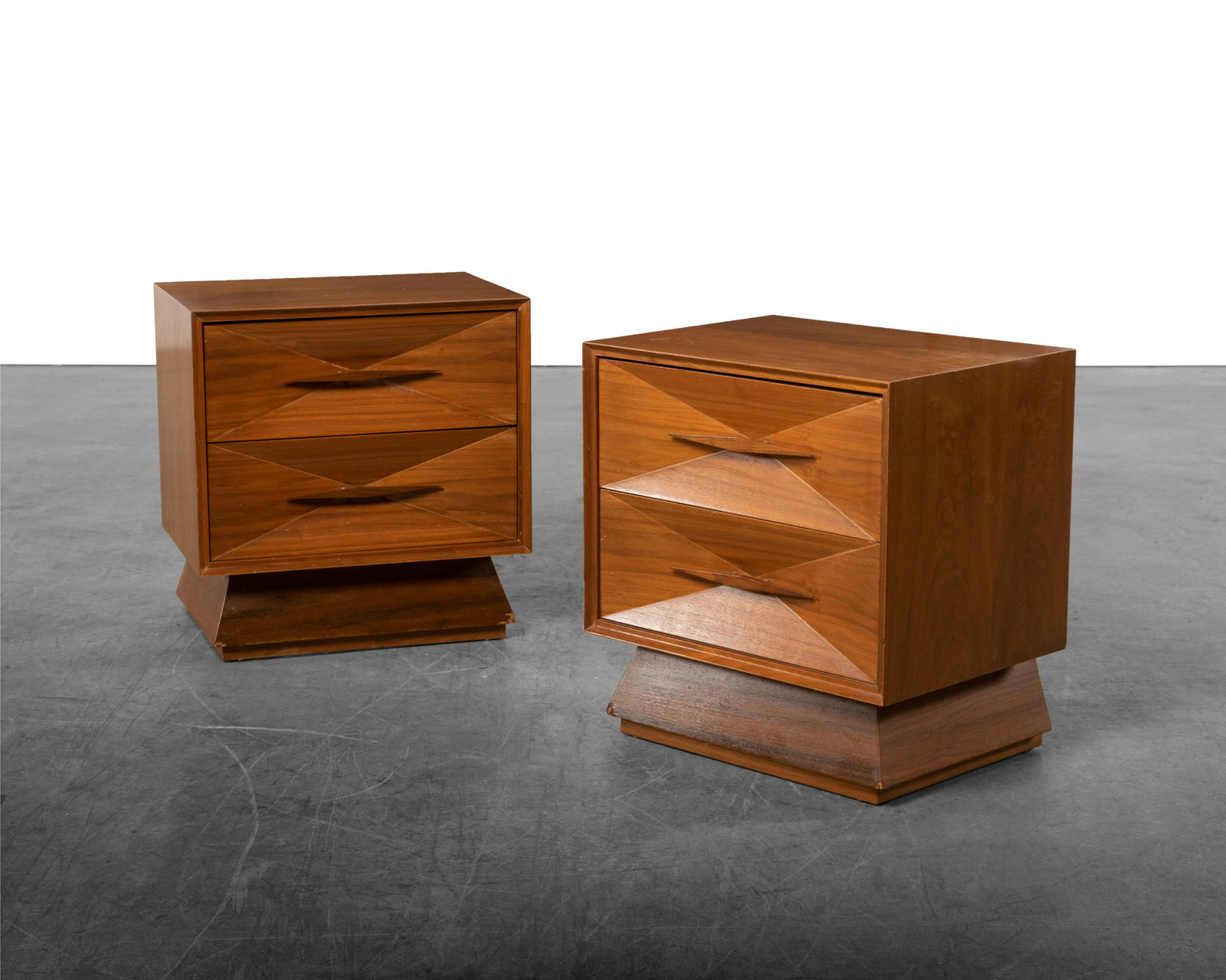 Walnut Faceted Nightstands (1 of 4)