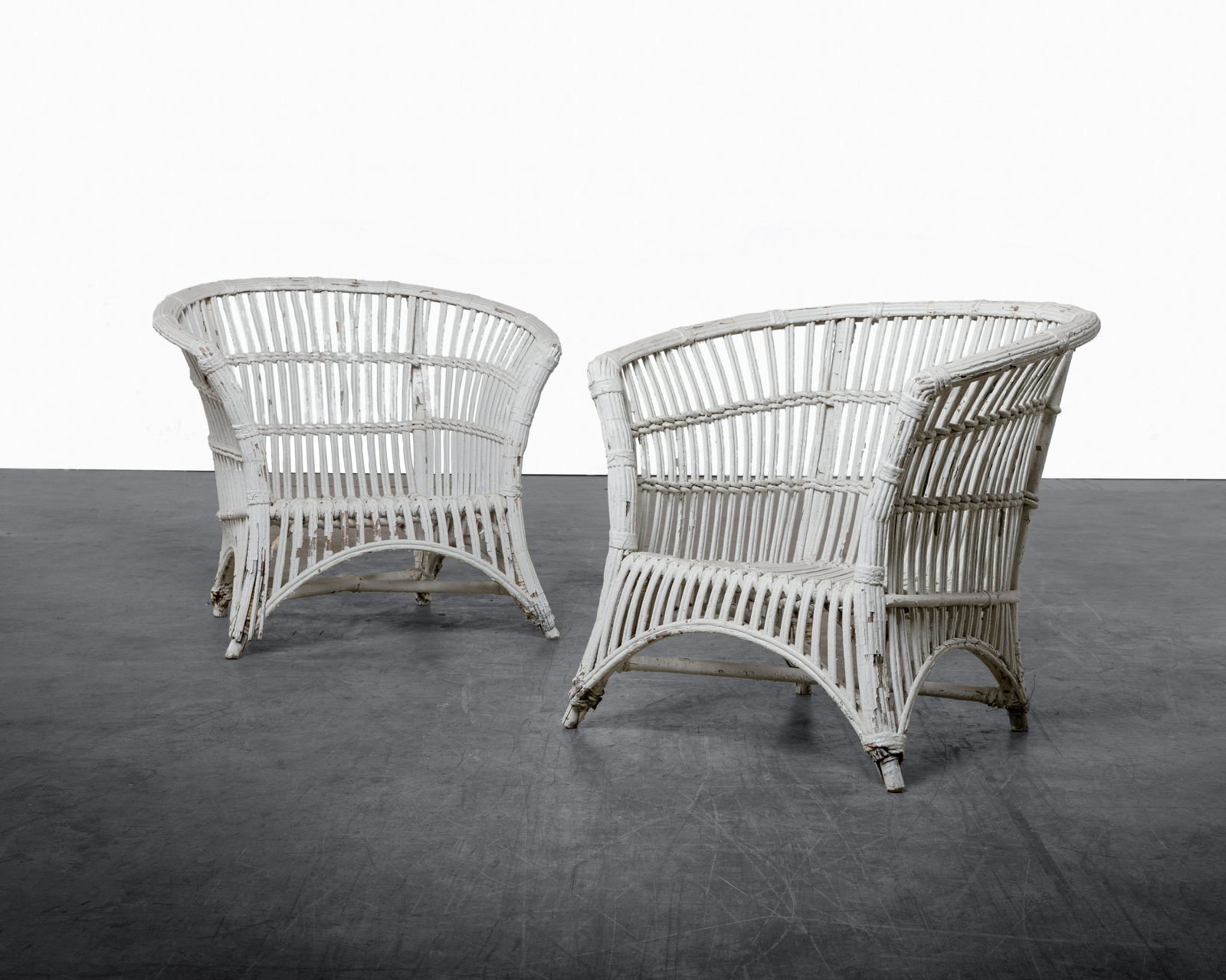Wicker Barrel Back Chairs (1 of 5)