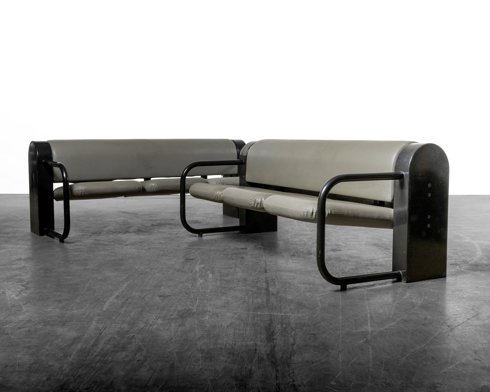 Industrial Steel Cantilevered Benches (1 of 7)