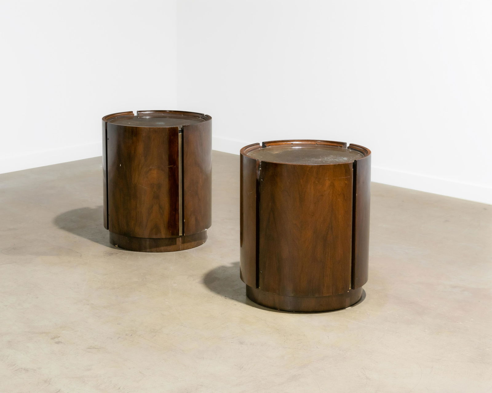 Brass & Mahogany Drum Tables (1 of 9)