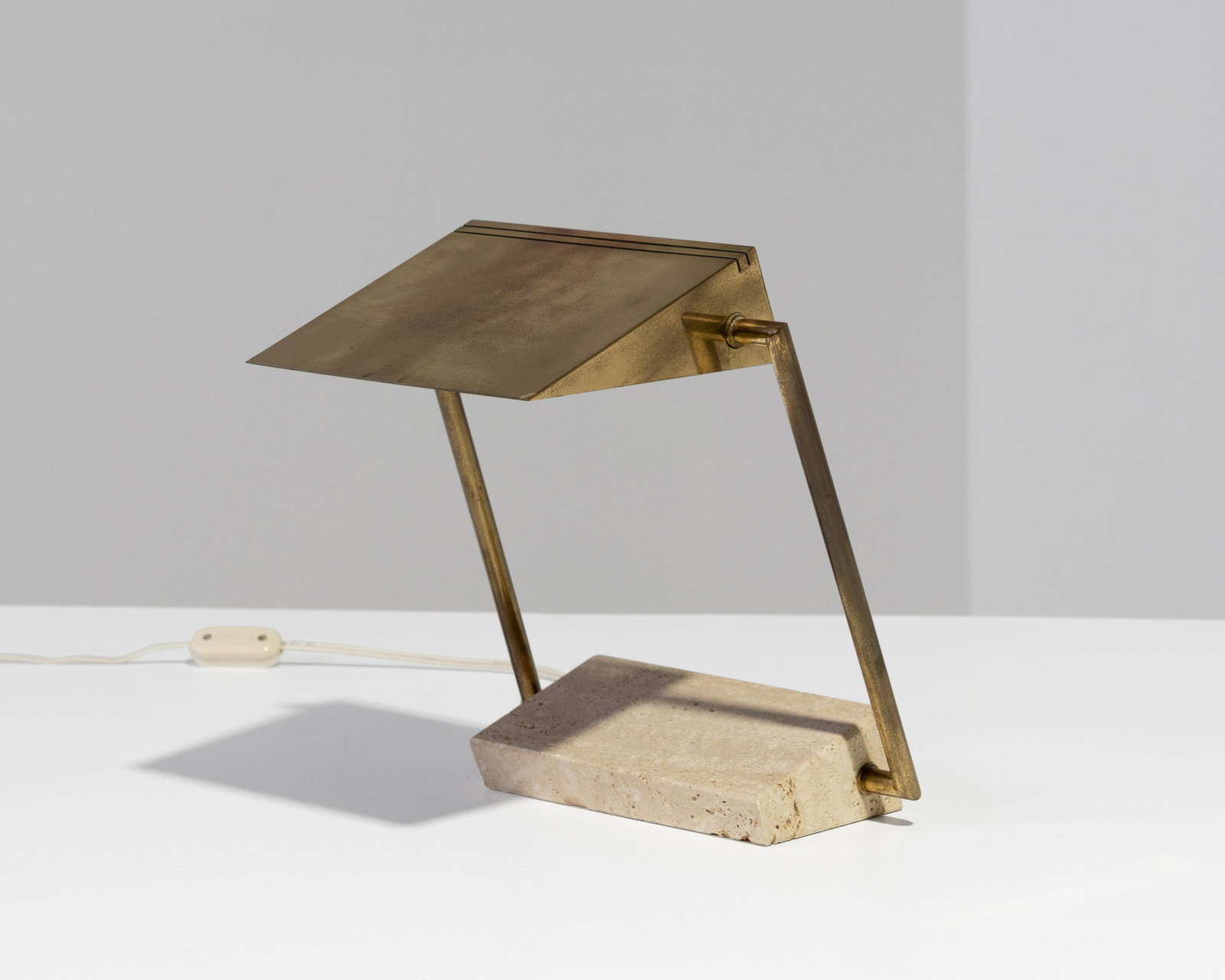 Italian Brass & Travertine Desk Lamp (1 of 5)