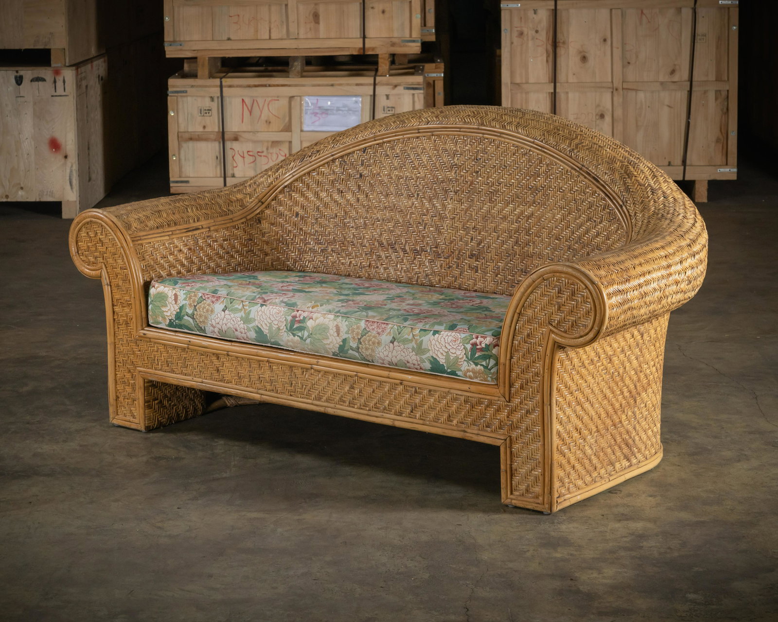 Woven Cane Sofa (1 of 4)