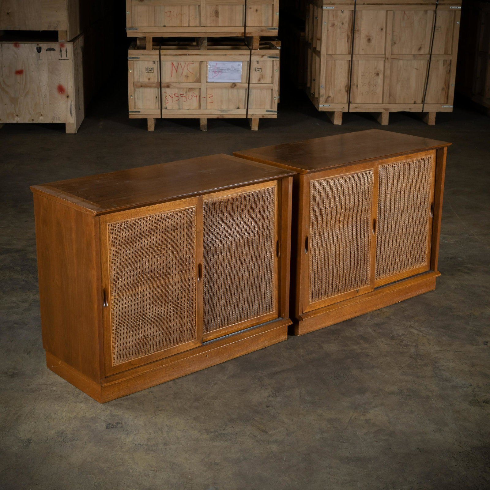 Dunbar Style - Walnut & Cane Cabinets (1 of 5)