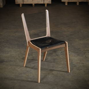 Jacques Guillon Style - Cord Chair: 35 x 19 x 24 Height x Width x Depth (Inches)