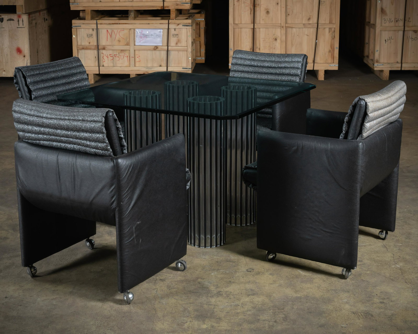 Lucite & Glass Kitchen Table & Chairs (1 of 7)