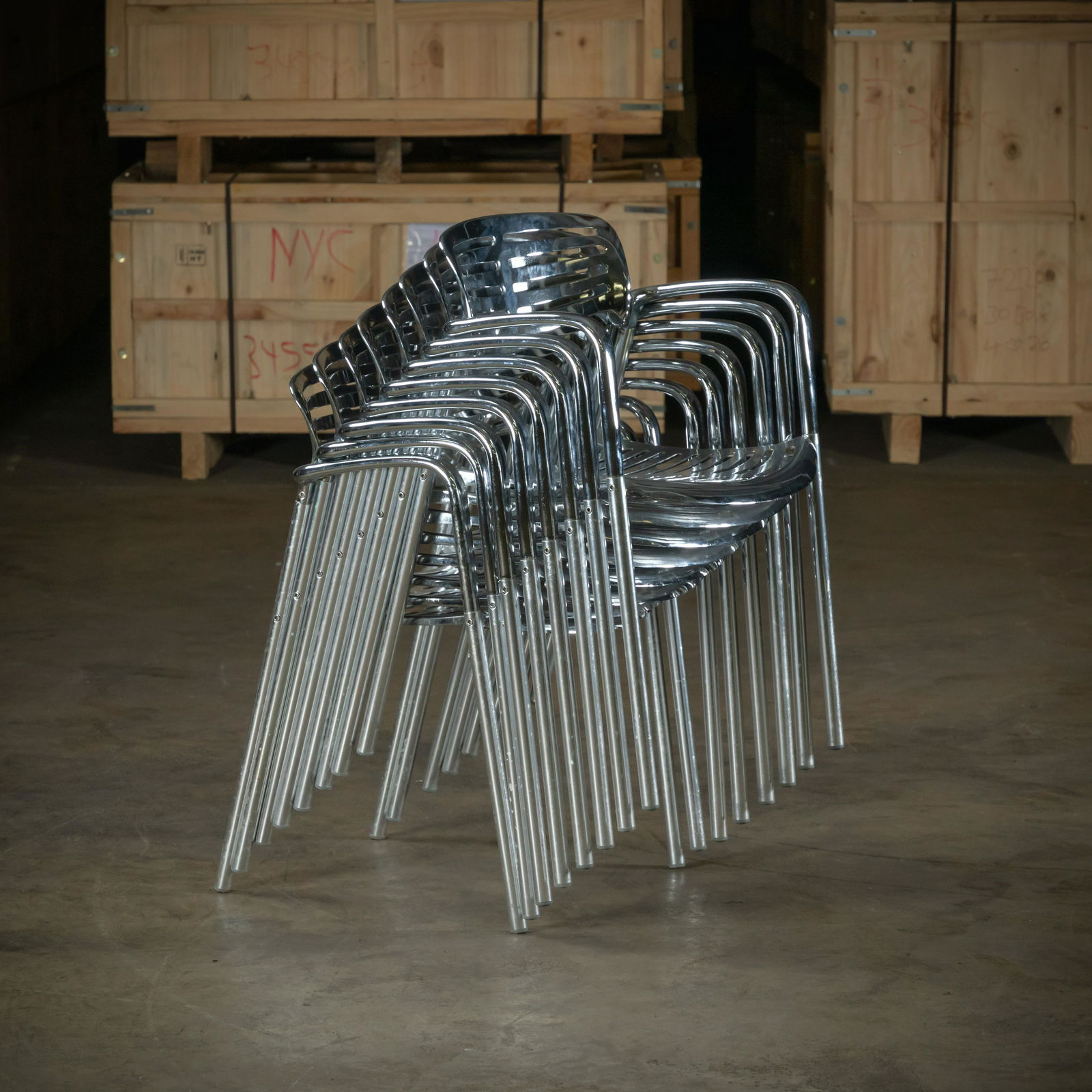 Chrome Stacking Chairs Aug 20, 2021 Bartons Auction in PA