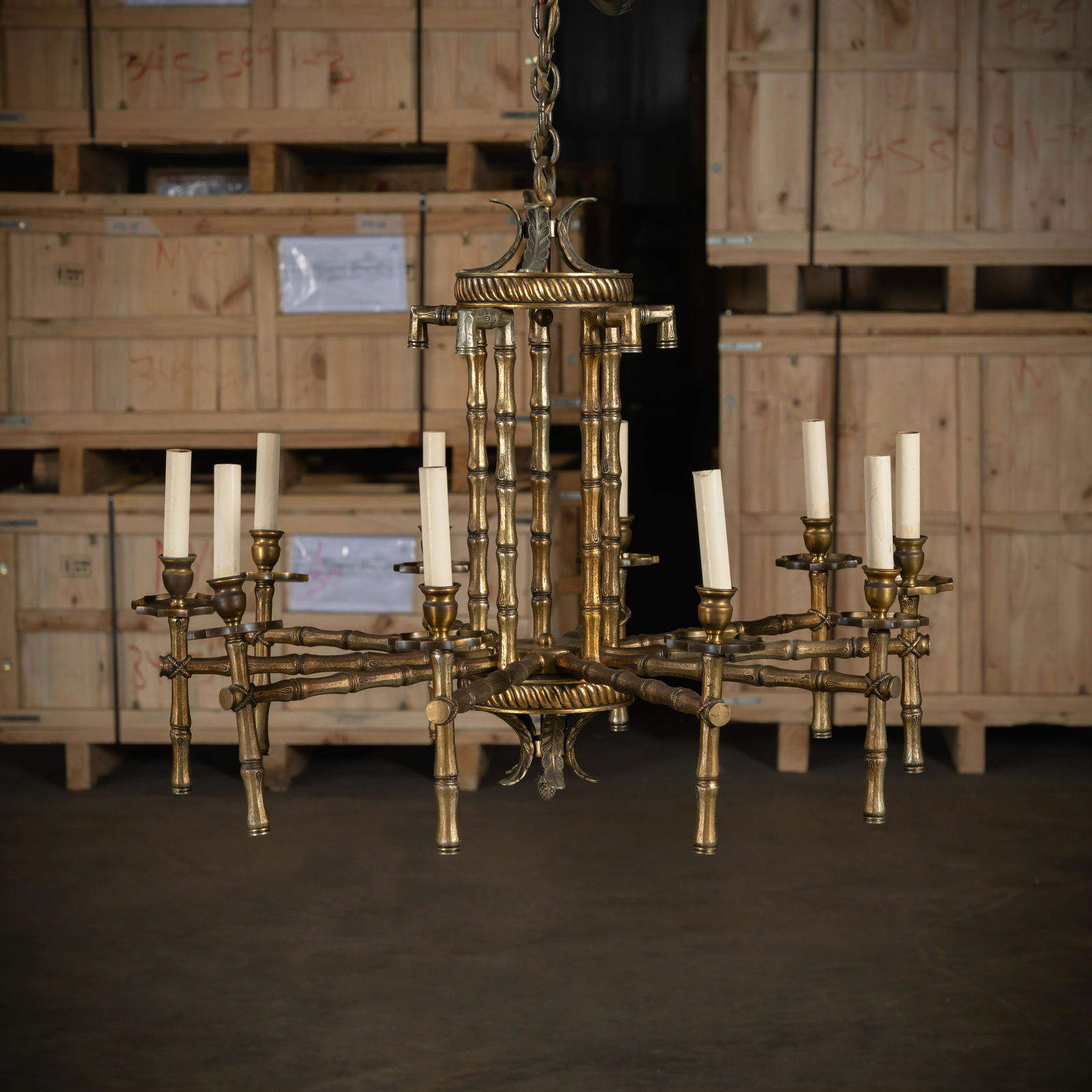 Faux Bamboo Bronze Chandelier (1 of 5)