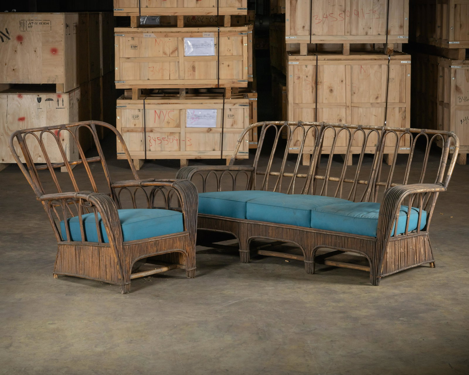 Vintage Rattan Sofa & Chair (1 of 5)
